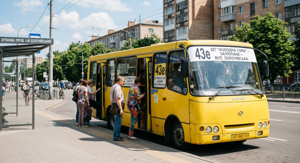 Маршрутка №43e в м.Харків