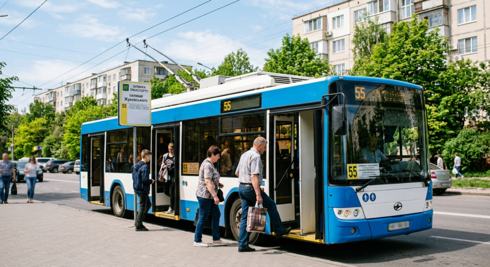 Тролейбус №55 в м.Харків